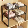 Estante divisor retráctil para armario, estante de almacenamiento para closet, panel divisor para interior de gabinete, estante de capas para armario de ropa