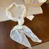 Corbata de Chifón con Flor de Rubor Estilo Retro Francés Bufanda Diseño de Nicho Versátil Accesorio para Mujer Venta al por Mayor