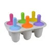 Molde de Silicone para Picolé com 6 Furos Molde Multifuncional para Sorvete Molde DIY para Sorvete Caseiro Infantil Molde para Comida Complementar