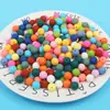 Cuentas redondas de silicona 15 mm color caramelo cuentas de silicona accesorios para joyería de bebé cadena anticaída juguetes educativos para niños al por mayor