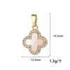 Colgante de Nácar Personalizado Microincrustado con Circonita Accesorios para Joyería DIY Material de Colgante de Nácar Blanco Fábrica de Collares y Pulseras Hechos a Mano