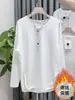 Entrega em peça única camisa básica feminina gola U algodão camiseta comprimento médio roupa íntima primavera, outono e inverno Design top forrado de fleece dividido
