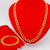 10mm simples dupla brilhante NK corrente colar pulseira conjunto espelho fivela única colar banhado a ouro Cubana corrente homens 1:1NK