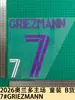 2026 Orlando Local Ropa Infantil Grado B #7 GRIEZMANN Número de Jugador Letras Transferencia de Calor Número de Transferencia en Caliente