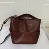 Suministro Exclusivo Transfronterizo de Bolsos Cubo de Cuero Genuino para Mujer, Bolsos Cruzados Sencillos, Bolsos de Mano Sencillos de Piel de Vaca Curtida Vegetal, Directo del Fabricante