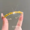 Pulsera Abierta Irregular de Zirconia Ovalada Cuadrada Pulsera de Lujo Ligero de Gama Alta Exquisita Moda Versátil para Mujer