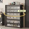 Sapateira para uso doméstico, multicamadas, transparente e visualmente atraente, adequada para uso interno, quartos de dormitório e entradas; um sapateiro simples e à prova de poeira com caixas para sapatos