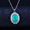 Librito Rojo Recomendado Collar Azul y Verde Paraiba Lujo Color Tesoro Colgante Anillo Celebridad de Internet Juego de Joyería de Montura Alta