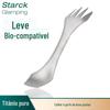 Pure Titanium Faca Integrada e Colher Garfo Multifuncional Titanium Spoon Garfo de titânio ao ar livre Titanium Tableware Titanium Faca Camping Leve portátil