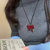Collar Colgante de Nudo de Agua Alcalina de Diseño Lindo y de Nicho Cadena Larga de Suéter de Croissant para Mujer Accesorios Cadena de Sudadera