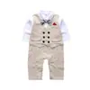 Mameluco de manga larga para niño de primavera y otoño directo de fábrica, ropa formal de caballero para niños, enterizo para bebé