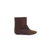 Aumento Interno~Botas Curtas Empilhadas Plissadas Estilo Coreano Retro Femininas Outono Inverno Novo Couro Fosco Simples de Calçar Emagrecedoras Botas Femininas