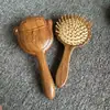 Peine de aire de sándalo dorado para el cabello, peine de madera para masaje de meridianos, peine para masaje del cuero cabelludo, peine con bolsa de aire para el hogar, venta al por mayor