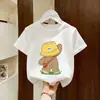 Camiseta de Verano para Niños, Estilo Nuevo, Holgada, Versátil, Algodón Puro, Manga Corta, Moderna, Estilo Americano, Fresca, Ins, con Estampado