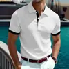 Nueva Camisa Polo de Punto con Cuello Estilo Europeo y Americano, Ropa de Hombre Moderna y Sencilla para Salir