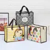 Bolsas de Compras No Tejidas Transfronterizas, Bolsas de Almacenamiento a Prueba de Polvo con Cremallera de Dibujos Animados, Bolsas Tote Plegables Impermeables Laminadas al por Mayor