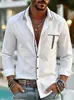 Temporada de primavera y otoño, Amazon, AliExpress, transfronterizo europeo y americano, nueva camisa casual holgada de manga larga con bolsillo y retazos para hombre
