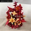 Placa de fundo vermelho para casamento palco floral fileira de flores de palco placa KT floral flor amarrada fileira de flores de banquete de casamento flor artificial