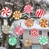Bola de Navidad decoración colgante de doble cara bola de caramelo de Navidad para exteriores letrero colgante letrero de vacaciones placa decorativa