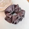 Goma para el pelo estilo coreano en tono gris con estampado de lazos, Cinchuelo simple y de alta gama en tela, Accesorio para coleta femenino