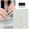 Pegatinas Embosadas para Uñas con Rama Dorada y Calabaza de Jade, Calcomanías para Uñas 5D Tridimensionales Doradas de Fortuna y Prosperidad Estilo Chino, Decoraciones Impermeables para Uñas