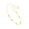 Collar Puzuo Gold Shop con diseño de flor de iris dorada arena, pequeño y redondo, de marca, para mujer, ideal para ir al trabajo, combina con todo, para novia.