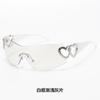 Nuevas gafas de sol sin montura con forma de corazón de moda de una sola pieza estilo ins de moda transfronteriza europea y americana gafas de sol de moda transfronteriza