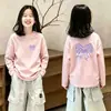 Camiseta de Algodão Puro com Manga Longa para Meninas 2026 Nova Coleção Primavera/Outono Top Estampado Fofo Infantil Camada Base Versátil para Meninas