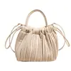 Bolso de Hombro Plegado Otoñal Textura Casual para el Trabajo 2025 Bolso Cubo para Mujer Nuevo Bolso de Mano de Moda Bolso Cruzado