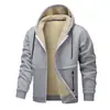 2026 Venta Caliente Transfronteriza Otoño-Invierno Nuevo Cardigan Grueso de Lana de Cordero y Algodón con Capucha, Chaqueta Casual de Lana de Cordero Talla Europea