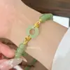 Pulseira Encaixável Feminina Design de Nicho INS Estilo Antigo Chegada de Auspiciosidade Fivela de Segurança Pulseira Estilo INS Joia de Mão Versátil