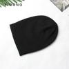 Chapéu de Cúpula de Cashmere Liso Cor Sólida de Inverno Espesso Casual Quente Temperamento Chapéu Canelado de Camada Dupla 12 Agulhas