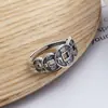 Anillo de Plata de Ley S925 Yun Chao Xuan Vintage Personalizado Creativo de Cinco Emperadores con Buen Significado para el Dedo Índice, Ajustable para Hombres y Mujeres