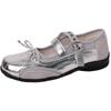 Zapatos Mary Jane Plateados Retro Franceses para Mujer 2026 Verano Nuevos Zapatos de Ballet con Lazo de Nicho para Mujer