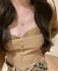 Colar de Açúcar Quadrado Pequeno Dourado Escovado Usado para Mulheres Design de Nicho Ins Estilo de Luxo Leve Versátil Sensação de Alto Padrão Corrente para Clavícula