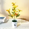 Popular Transfronteiriço 10 Peças Flor Artificial Lírio Pequena Planta em Vaso para Decoração de Casamento, Ornamentação Bonsai Flor Falsa de Tecido de Seda