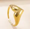 Joyería de Acero Inoxidable de Venta Caliente Transfronteriza, Anillo de Moda y de Alta Gama Chapado en Oro de 18 Quilates, Anillo Abierto de Acero de Titanio Brillante con Forma de Corazón