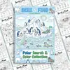 Compra directa transfronteriza de 10 pósters para colorear con temática de animales polares por paquete, divertido libro de buscar y dibujar, papel para colorear para niños