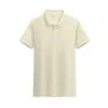 210g Color Liso Piqué Doble Piqué Hexagonal Cuello Solapa POLO Manga Corta Camiseta Camisa Publicitaria Camisa Cultural Estampado Bordado Logo