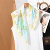 Bufanda de Seda para Mujer 2026 Nuevo Estilo Bufanda para Cuello con Acabado de Alta Gama, Bufanda Delgada de Verano, Pañuelo Cuadrado Pequeño para Combinar con Camisas, Accesorio para Cuello