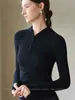 Ver Shan JANSA Yangtze Lana Fina Máquina Importada Sin Costuras Integrado Con Capucha Tejido Capa Base Superior Mujer