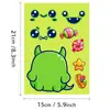 6 Folhas/Pacote Monstrinho DIY Quebra-Cabeça Troca-Rostos Adesivos Iluminação Interativa Sala de Aula Infantil Adesivos Impermeáveis Feitos à Mão