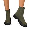 Botas de meias de tecelagem elásticas para mulheres 2024 outono e inverno novo estilo coreano moda botas martin plataforma casual botas simples