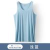 Chaleco de Seda Helada para Hombre Cuello Redondo Sin Costuras Juvenil Secado Rápido Color Sólido Adelgazante Ropa Interior Hombro Estrecho Chaleco Blanco de Verano