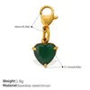 Europeo y Americano Nicho Lujo Ligero Zircón de Color Colgante con Cierre de Langosta Desmontable Acero Inoxidable DIY Cadena para Bolsos Accesorios de Pulsera