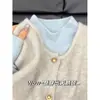 Conjunto de Duas Peças Colete de Malha Feminino Outono e Inverno Temperamento Slimming Camada Estilo Preguiçoso