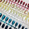 Puntas de Uñas Artísticas Simples Transparentes Estilo Ojo de Gato Anchas Tiras Pre-hechas 30 Piezas Por Tamaño Uñas Portátiles Fábrica Directa Personalización