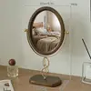 Espejo estilo vintage, espejo de maquillaje de madera, decoración del hogar, espejo de mesa de pie estilo chino, espejo de tocador giratorio, espejo de mesa para dormitorio