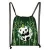 2026 Nuevo Panda de Dibujos Animados Bolsa Conveniente con Cordón para Estudiantes Bolso de Tutoría Poliéster Bolsa de Almacenamiento para Viajes al Aire Libre Suministro del Fabricante