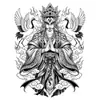 Adesivos de Tatuagem Menino Garça Branca, Fórmula de Suco Herbal, À Prova d'Água e Duradoura, Estilo Retrô Mitologia Chinesa, para Homens e Mulheres, para Braços e Pernas